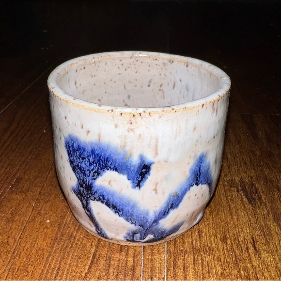 Other - Studio Pottery Artistic Blue and White Ceramic Vase/ Trinket Dish Vintage